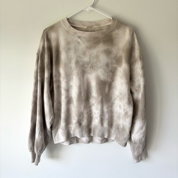 Abercrombie & Fitch Tops - Abercrombie & Fitch Neutral Tie Dye Crew Neck Pullover Sweatshirt Tan Brown